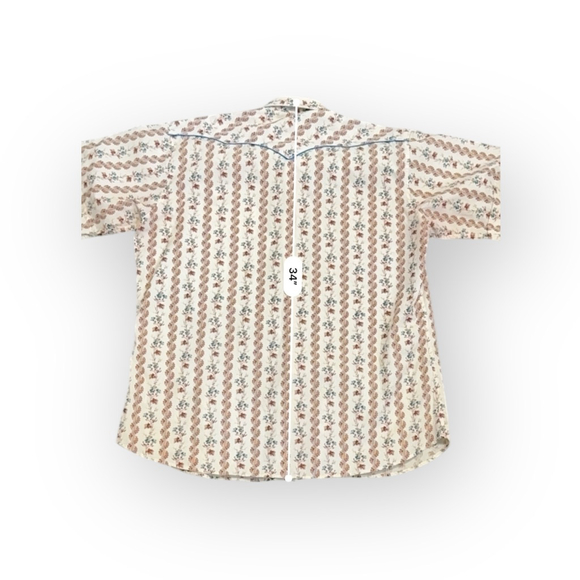 Panhandle Slim Mens Western Floral Pearl Snap Short Sleeve Yoke Cowboy Sz XL - Picture 3 of 7